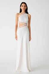 Misha Jillian Satin Gown - Ivory