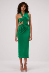 Misha Graciela Slinky Jersey Midi Dress - Island Green